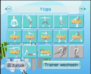 Wii-Fit Yoga Menu
